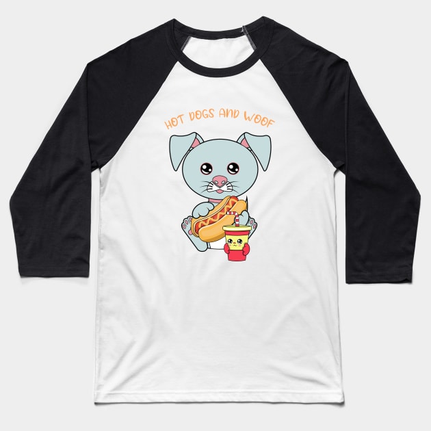 All I Need is hot dogs and dogs, hot dogs and dogs Baseball T-Shirt by JS ARTE